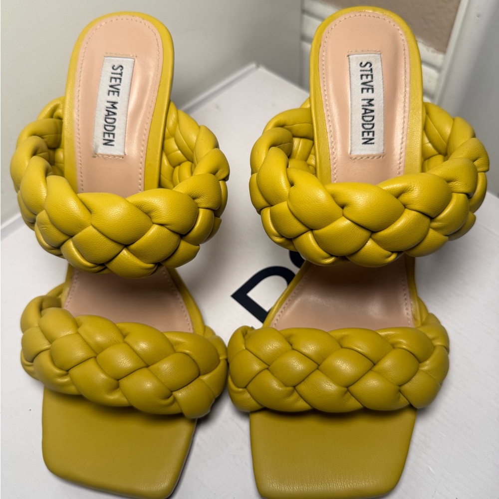Steve Madden Mustard Braided Sandals